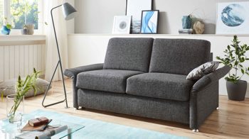 Schlafsofa comfortmaster besser sitzen, liegen, leben aus Stoff in Anthrazit Comfortmaster Schlafsofa Molto mit Faltbett-Funktion anthrazitfarbener Webstoff 2-6210 & Chromfüße - Breite ca. 156 cm