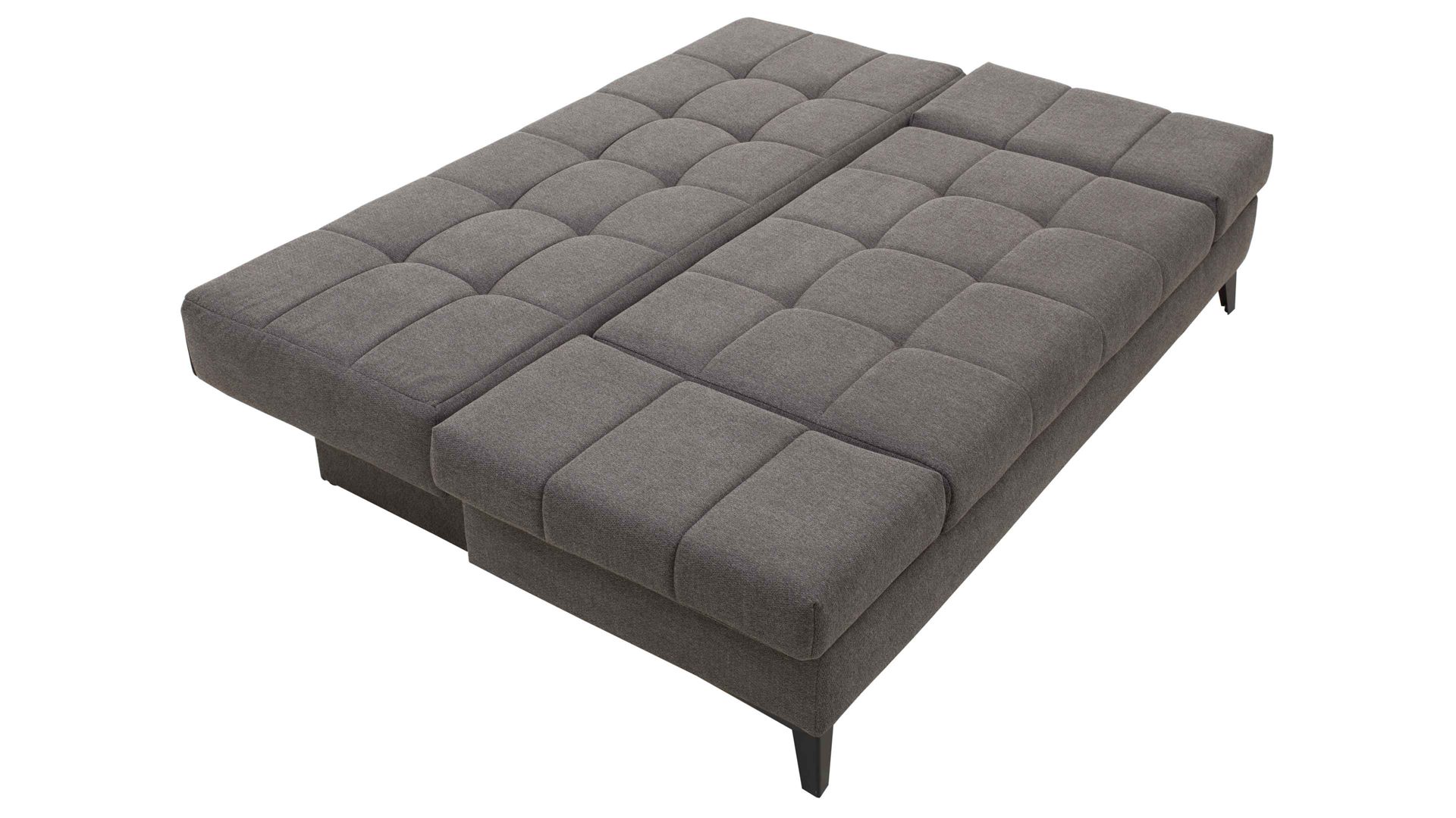 Schlafsofa Restyl aus Stoff in Anthrazit Schlafsofa Talia C anthrazitfarbener Bezug 2-6931 & schwarze Metallfüße