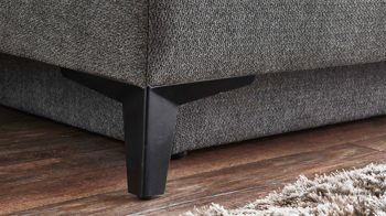 Schlafsofa Restyl aus Stoff in Anthrazit Schlafsofa Talia C anthrazitfarbener Bezug 2-6931 & schwarze Metallfüße