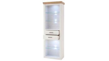 Regal Mca furniture aus Holz in Weiß Wohnprogramm Brixen - Regal Pinie Aurelio & Grandson Oak - zwei Schubladen