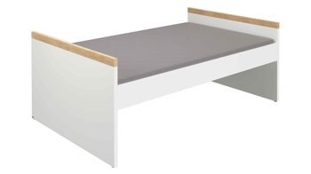 Bettgestell Paidi aus Holz in Holzfarben PAIDI Kira – Kojenbettgestell Eiche Nebraska & Kreideweiß - Liegefläche ca. 120 x 200 cm