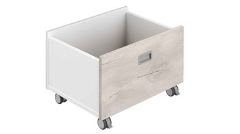Rollcontainer Paidi aus Holz in Hellgrau PAIDI Kira – Rollbox Eiche Nautik & Kreideweiß - ca. 65 x 40 cm