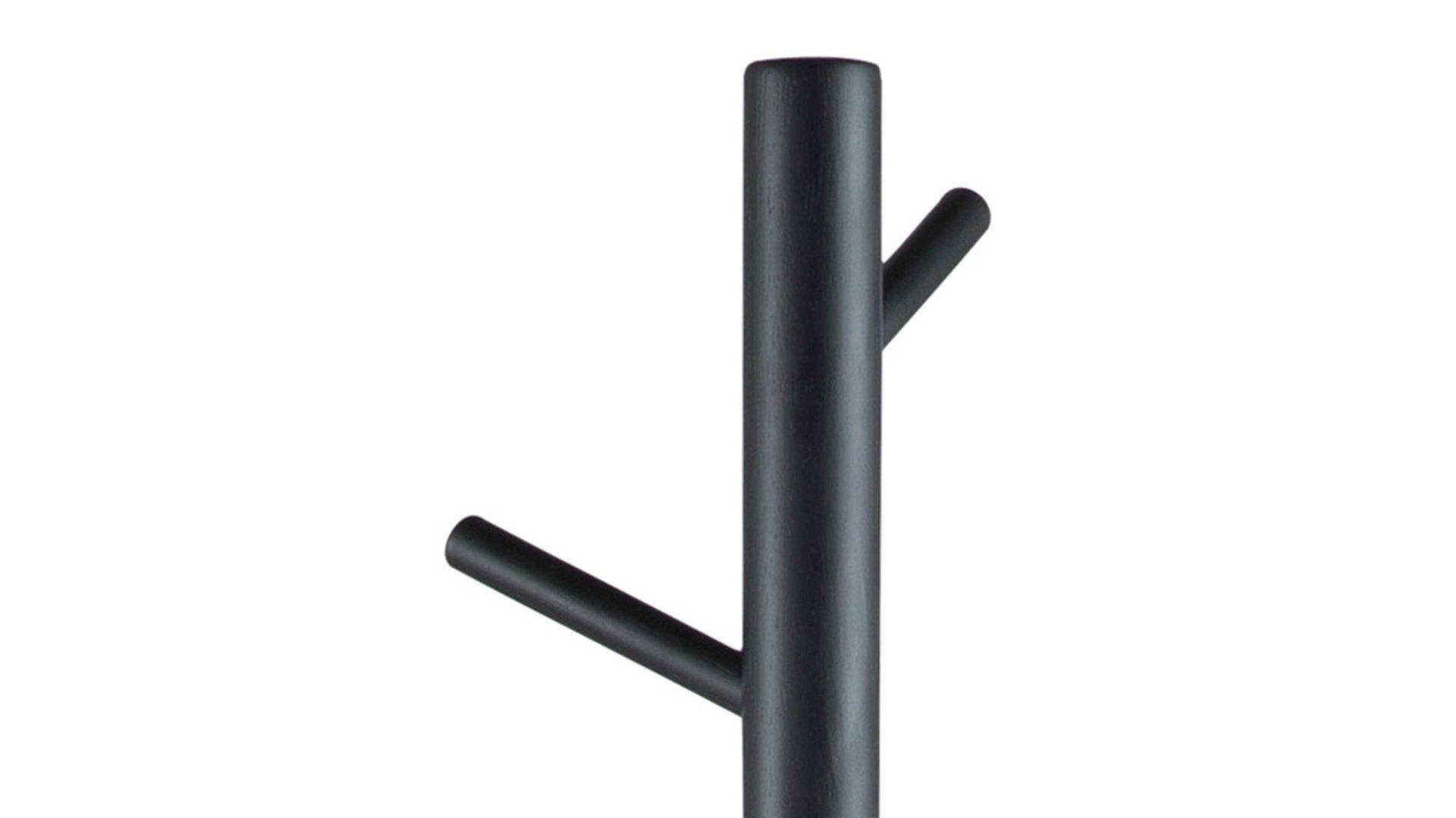 Standgarderobe Actona group aus Holz in Schwarz Kleiderständer - Garderobe mit Kleiderhaken schwarz lackiertes Holz – Höhe ca. 177 cm