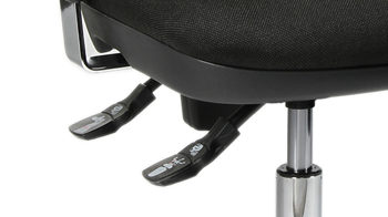 Drehstuhl OrthoSedis aus Textil in Hellgrün Komfort-Drehstuhl Orthosedis 75 mit taillierter Netz-Rückenlehne Grün & Chrom