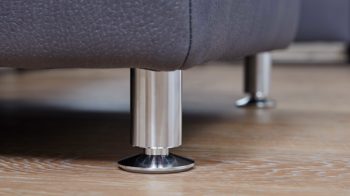 Ecksofa modulmaster aus Stoff in Grau Modulmaster MM-ZE1049 - Wohnlandschaft graue Mikrofaser Mammut & Metallfüße – Stellfläche ca. 304 x 236 cm