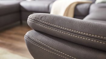 Ecksofa modulmaster aus Stoff in Grau Modulmaster MM-ZE1049 - Wohnlandschaft graue Mikrofaser Mammut & Metallfüße – Stellfläche ca. 304 x 236 cm