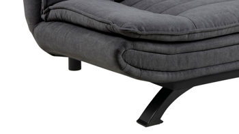 Schlafsofa Actona group aus Stoff in Dunkelgrau Schlafsofa - Schlafcouch als vielseitiges Polstermöbel dunkelgrauer Stoffbezug Enjoy 24 & mattschwarzes Gestell