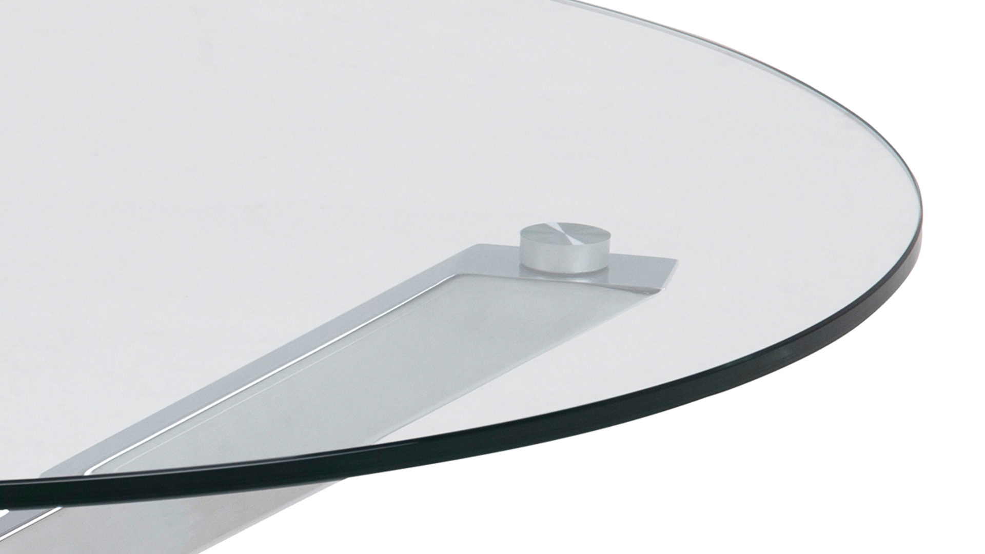 Couchtisch Actona group aus Glas in Transparent Couchtisch als attraktiver Sofatisch Klarglas & Chrom – Durchmesser ca. 82 cm