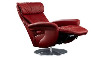 Relaxsessel comfortmaster besser sitzen, liegen, leben aus Leder in Dunkelrot Comfortmaster 7333 Easy-Swing-Sessel 36N als Sitzmöbel chillifarbenes LongLife-Leder & Metall-Tellerfuß