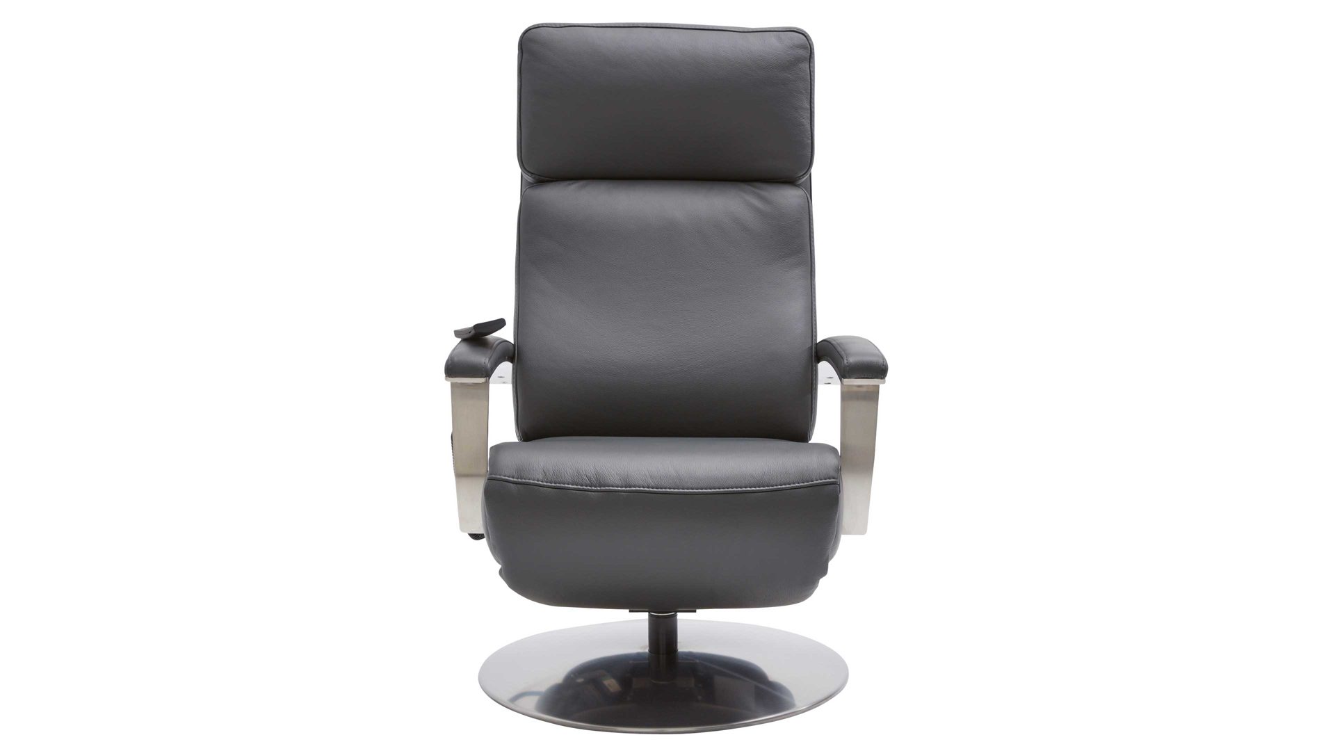 Relaxsessel Interliving aus Leder in Anthrazit Interliving Sessel Serie 4541 – Relaxsessel F motorisch - anthrazitfarbenes LongLife-Leder Credo & Tellerfuß V6