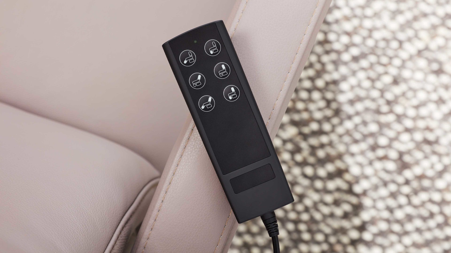 Relaxsessel Interliving aus Leder in Hellgrau Interliving Sessel Serie 4541 – Relaxsessel F motorisch - granitfarbenes LongLife-Leder Credo & Sternfuß V4S