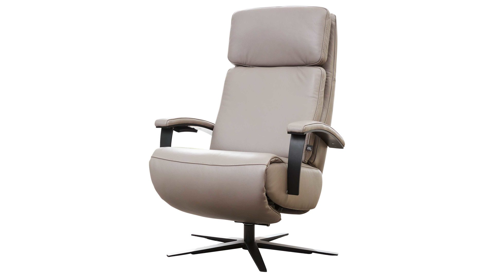 Relaxsessel Interliving aus Leder in Hellgrau Interliving Sessel Serie 4541 – Relaxsessel F motorisch - granitfarbenes LongLife-Leder Credo & Sternfuß V4S