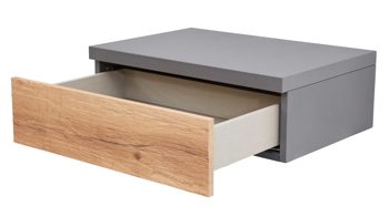 Komplettzimmer Interliving aus Holz in Dunkelgrau Interliving Schlafzimmer Serie 1025 – Komplettzimmer 530001 Graphit & Balkeneiche gehackt - vierteilig, Liegefläche ca. 180 x 200 cm