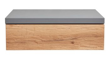 Nachtkommode Interliving aus Holz in Dunkelgrau Interliving Schlafzimmer Serie 1025 – Hängekonsole 530735 links, eine Schublade - Graphit & Balkeneiche gehackt