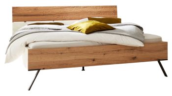 Komplettzimmer Interliving aus Holz in Weiß Interliving Schlafzimmer Serie 1025 – Komplettzimmer Weiß & Balkeneiche gehackt - vierteilig, Liegefläche ca. 180 x 200 cm