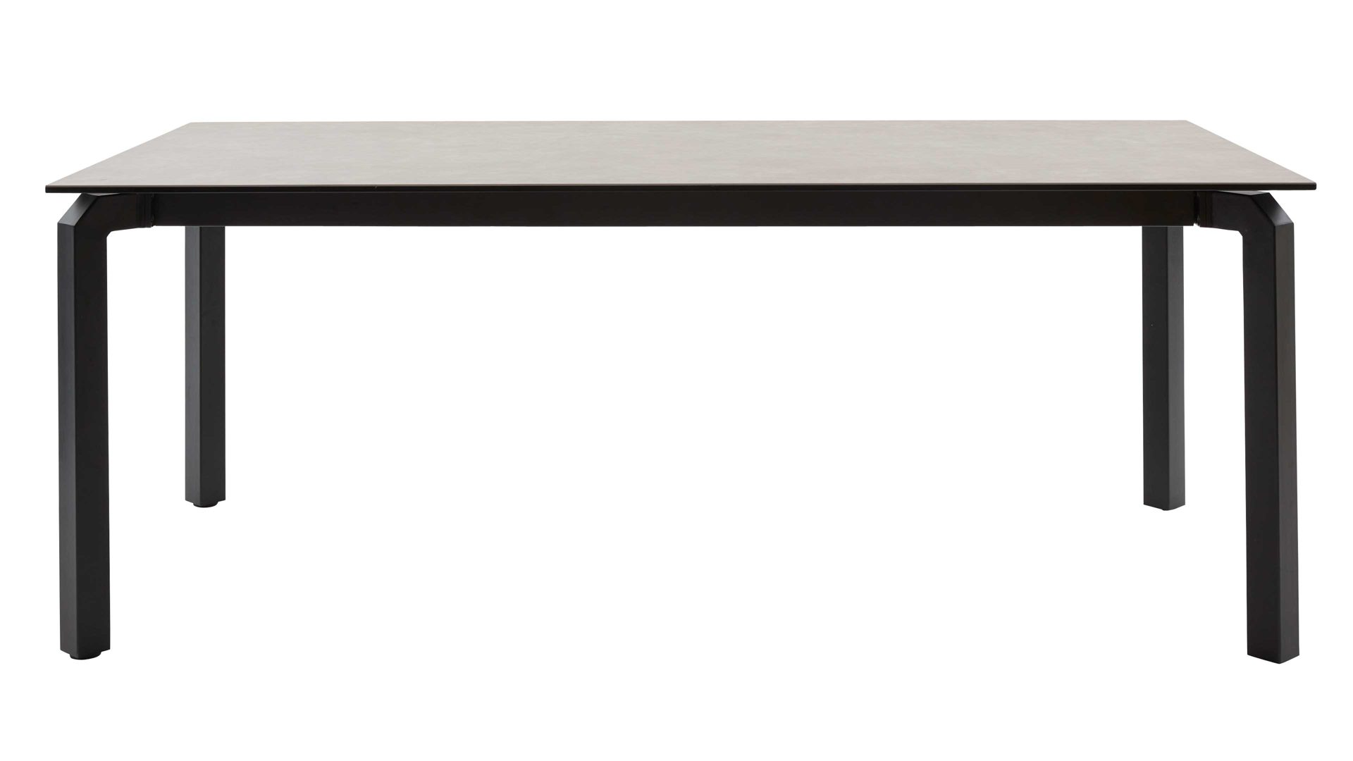 Auszugtisch Interliving aus Keramik in Grau Interliving Esszimmer Serie 5111 – Auszugtisch 6813-91 graue Glaskeramik & schwarzes Eisen – ca. 200-280 x 100 cm