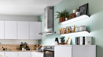 Einbauküche Nolte® küchen aus Holz in Weiß nolte® Einbauküche Sigma mit privileg-Einbaugeräten Weiß & Kernbuche – Stellfläche ca. 285 x 310 cm