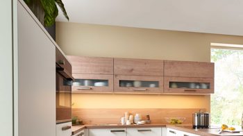 Einbauküche Nolte® küchen aus Holz in Weiß nolte® Einbauküche Manhattan mit Einbaugeräten Weiß & Steineiche - Stellfläche ca. 275 x 291 cm