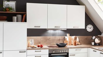 Einbauküche Nolte® küchen aus Holz in Weiß nolte® Einbauküche Plus mit Einbaugeräten Weiß & Steineiche - Stellfläche ca. 350 x 290 cm