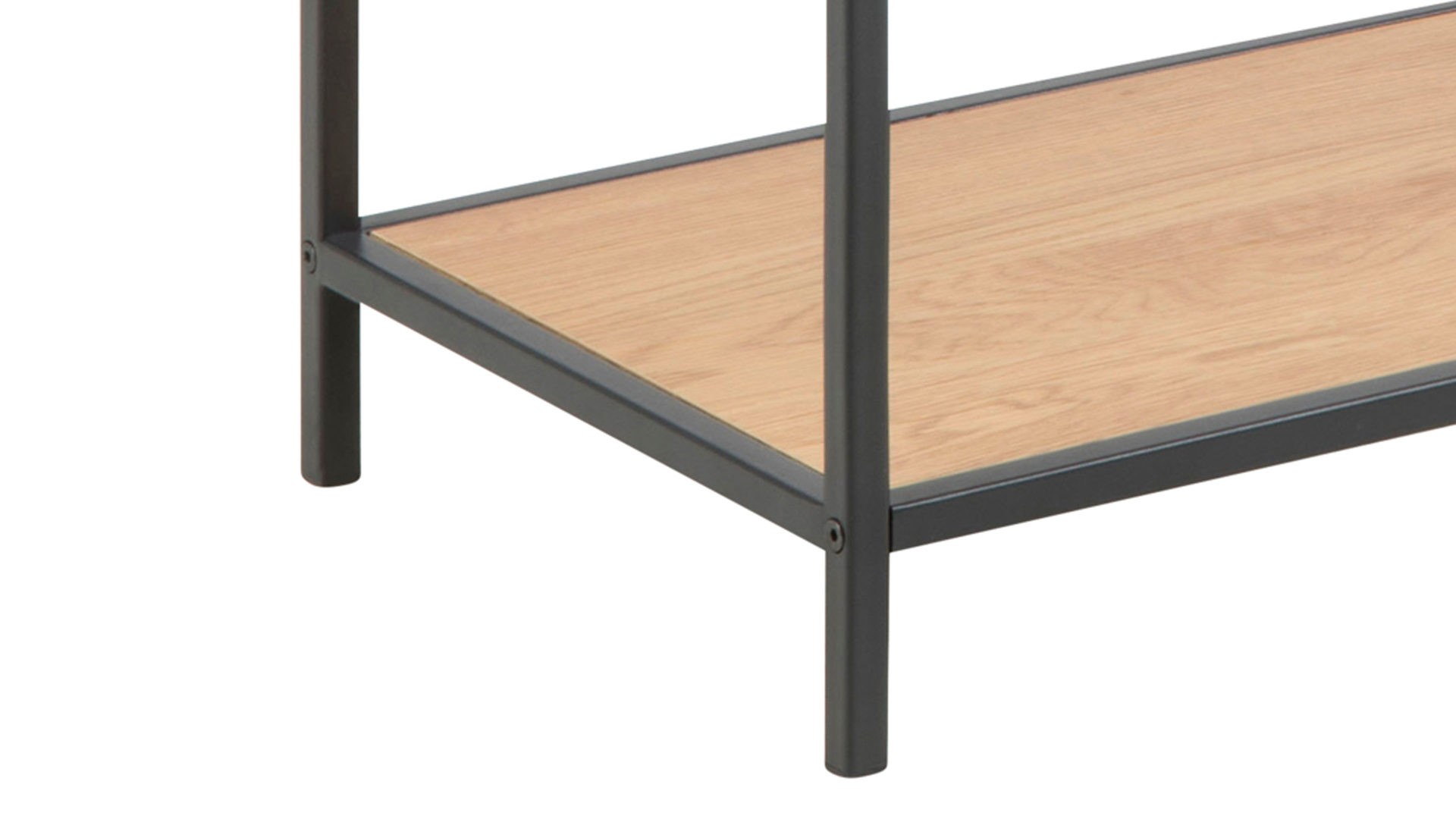 Konsole Actona group aus Holz in Holzfarben Konsoltisch Seaford im Industrielook - Beistelltisch Wildeiche & Schwarz – Länge ca. 100 cm