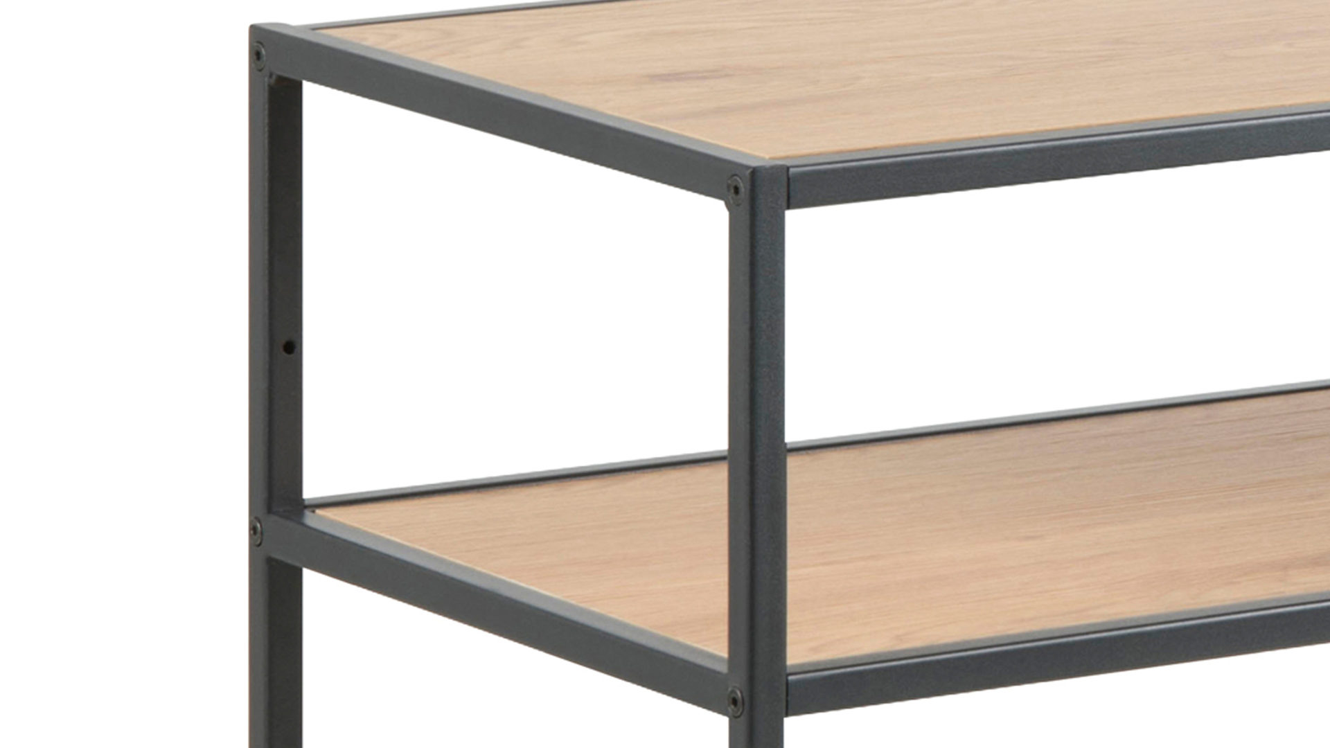 Konsole Actona group aus Holz in Holzfarben Konsoltisch Seaford im Industrielook - Beistelltisch Wildeiche & Schwarz – Länge ca. 100 cm