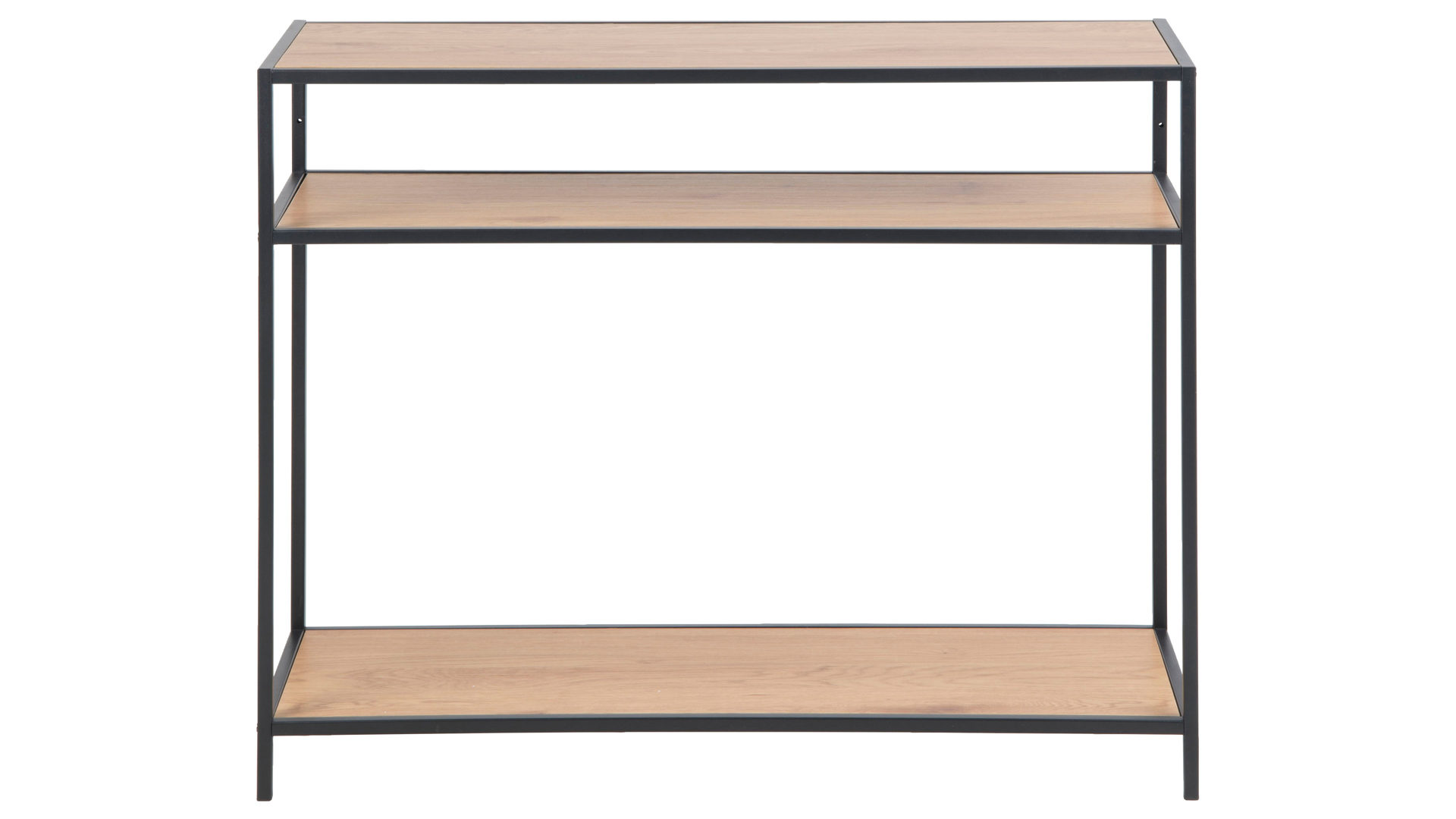 Konsole Actona group aus Holz in Holzfarben Konsoltisch Seaford im Industrielook - Beistelltisch Wildeiche & Schwarz – Länge ca. 100 cm