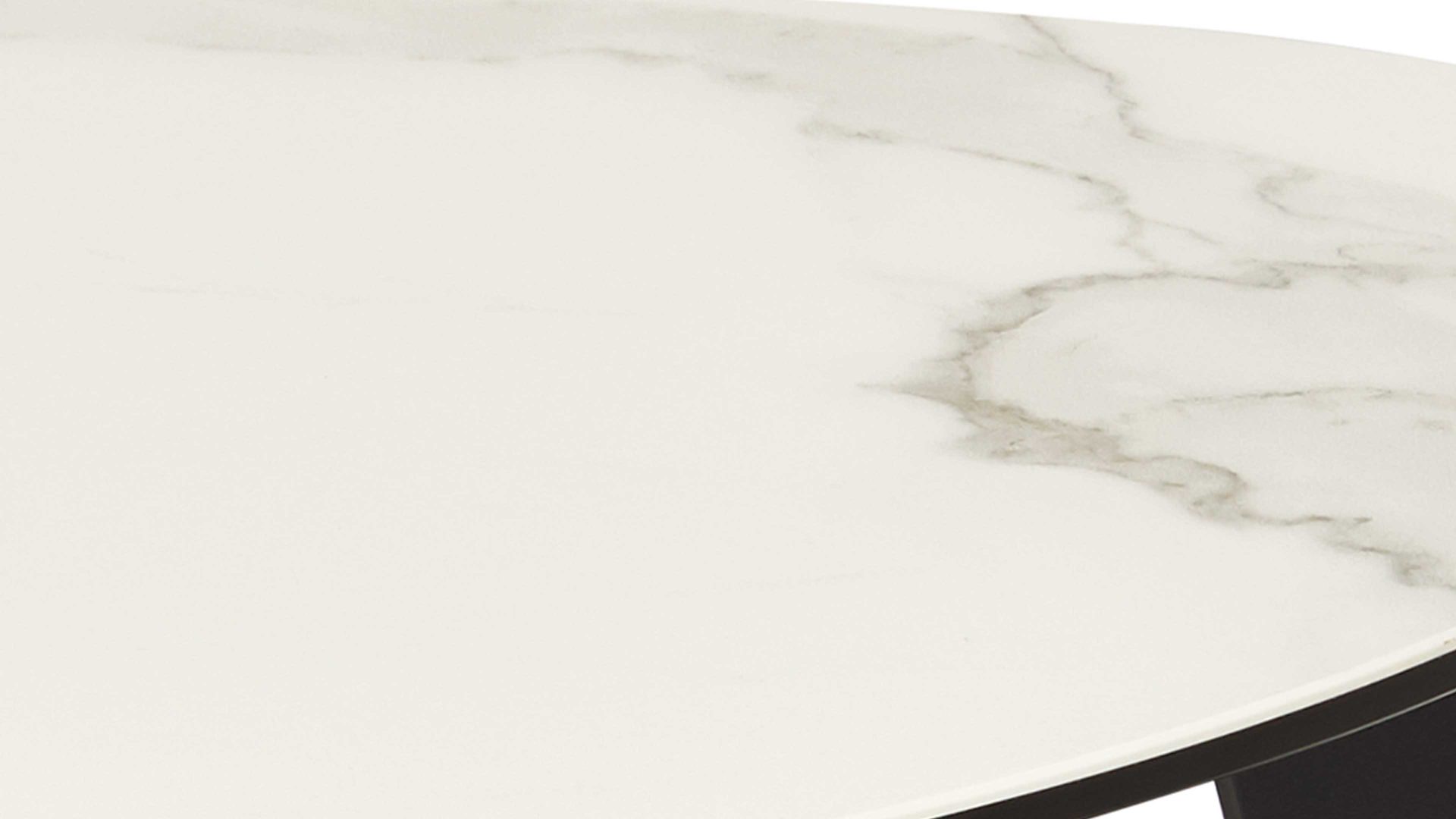 Beistelltisch Akante aus Keramik in Weiß AKANTE Beistelltisch Galet Marmor & Schwarz - ca. 45 x 55 cm