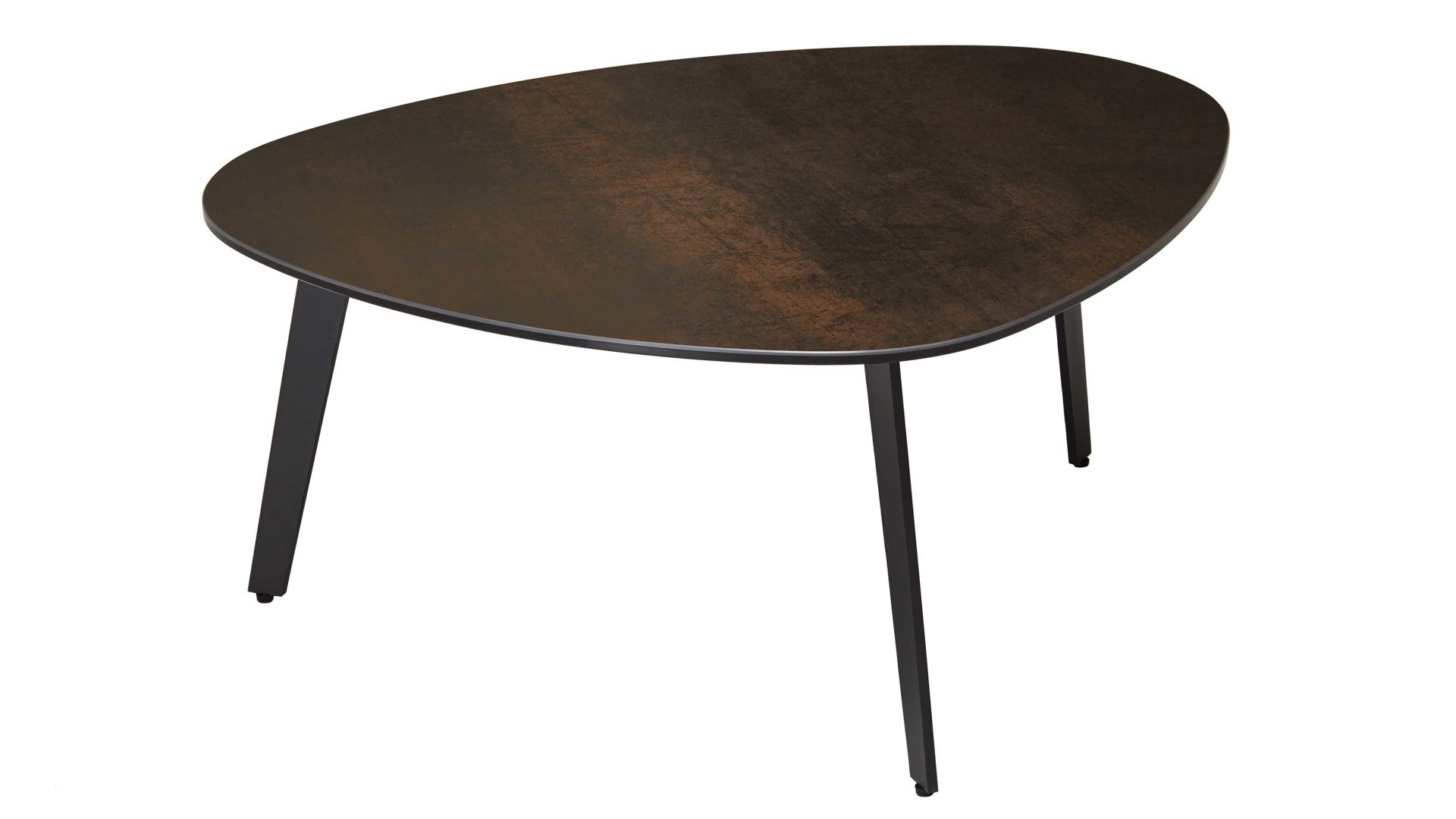 Couchtisch Akante aus Keramik in Dunkelbraun AKANTE Couchtisch Galet Rostbraun & Schwarz - ca. 76 x 92 cm