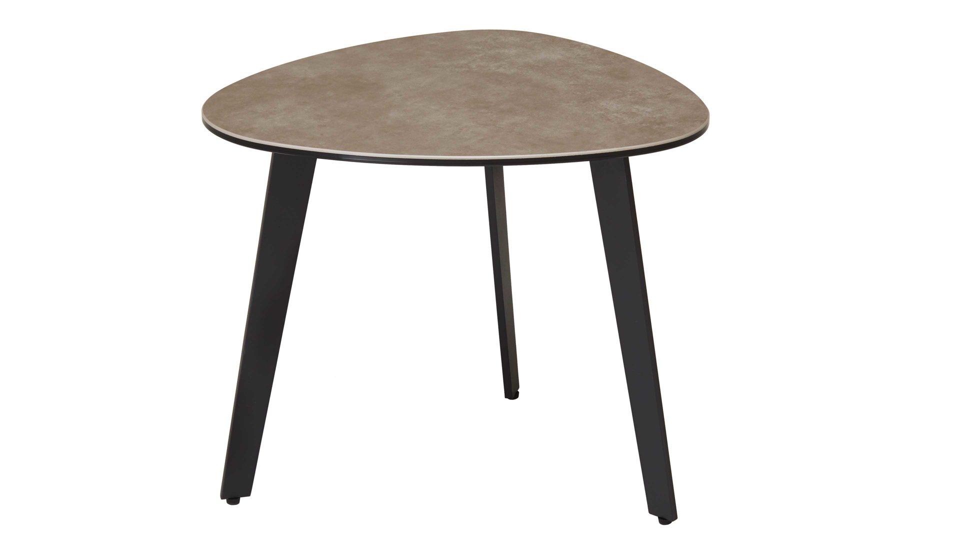 Beistelltisch Akante aus Keramik in Grau AKANTE Beistelltisch Galet Zementgrau & Schwarz - ca. 45 x 55 cm