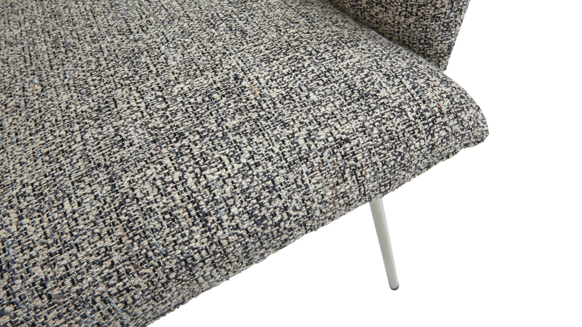 Polsterstuhl Venjakob aus Stoff in Grau VENJAKOB Polsterstuhl Maika als Esszimmermöbel anthrazitfarbener Webstoff Würzburg & edelstahlfarbenes Metallgestell