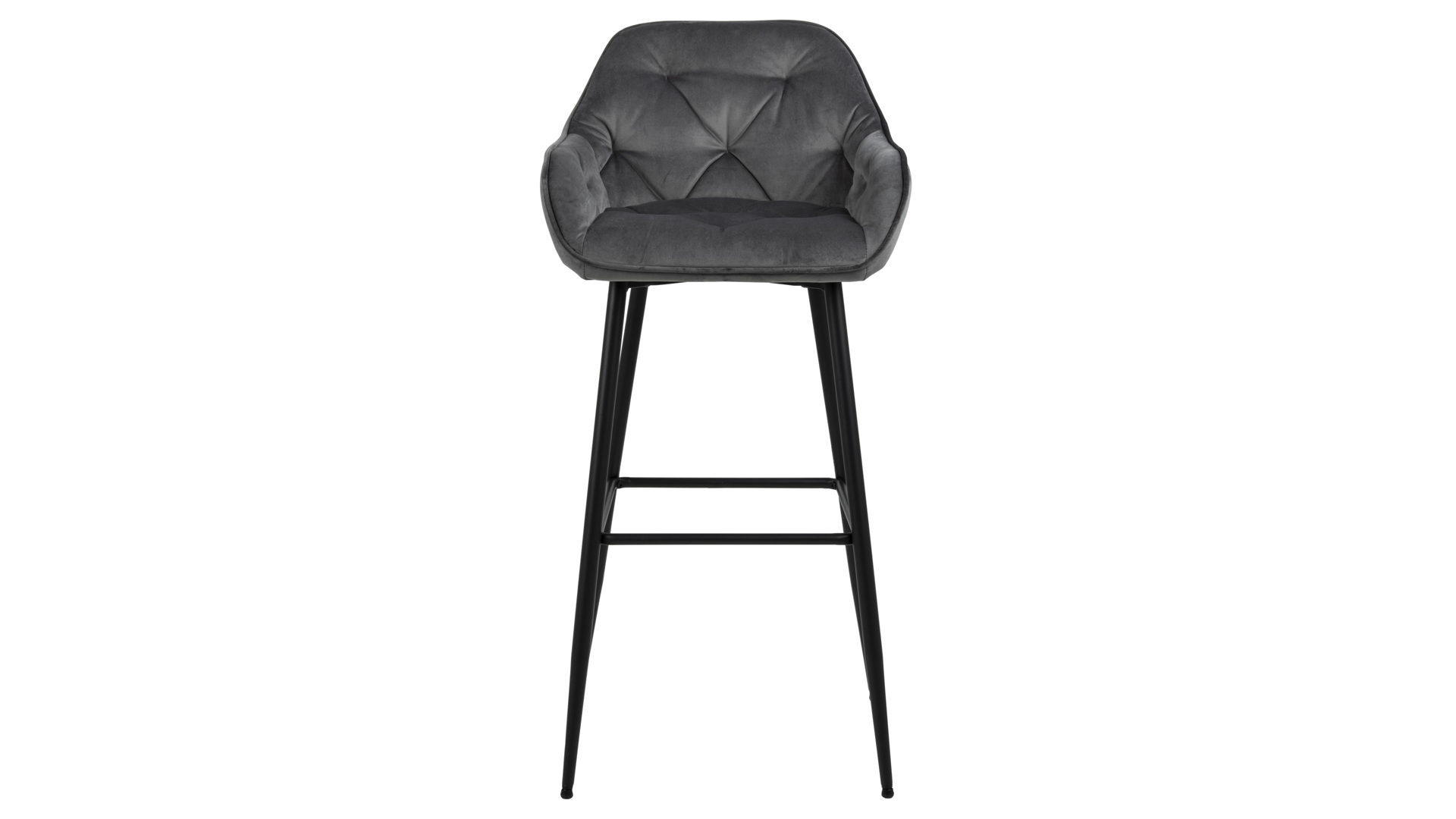 Barhocker Actona group aus Stoff in Grau Barhocker Brooke dunkelgrauer Samt Vic 28 & schwarzes Metall