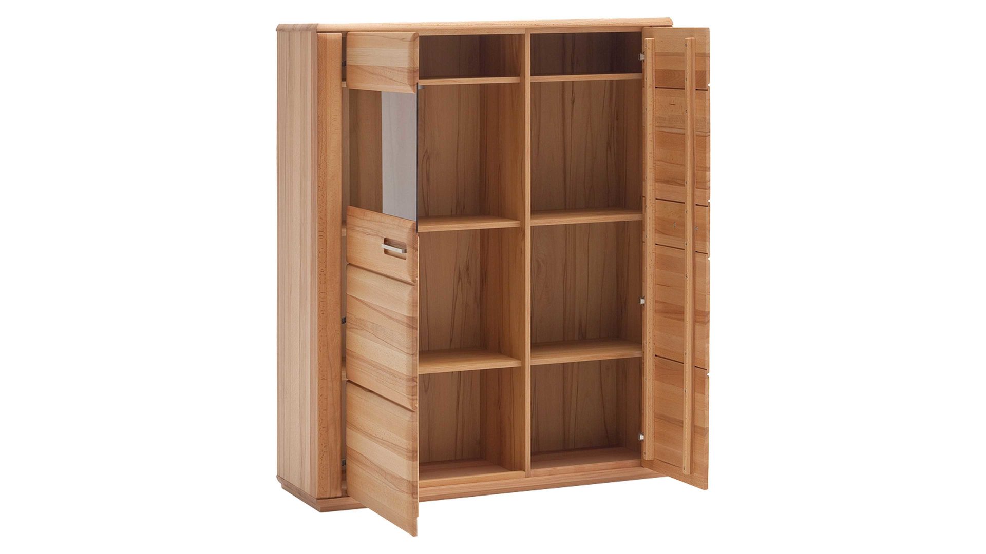 Highboard Mca furniture aus Holz in Holzfarben Wohnprogramm Sena - Highboard bzw. Wohnzimmerschrank geölte Kernbuche – zwei Türen