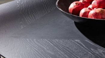 Auszugtisch Interliving aus Holz in Schwarz Interliving Esszimmer Serie 5110 - Auszugtisch T0401 mattschwarzes Eichefurnier - ca. 180 - 280 x 90 cm