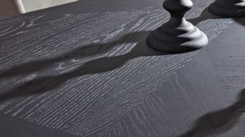 Auszugtisch Interliving aus Holz in Schwarz Interliving Esszimmer Serie 5110 - Auszugtisch T0401 mattschwarzes Eichefurnier - ca. 180 - 280 x 90 cm