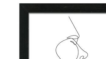 Kunstdruck Pro®art bilderpalette aus Karton / Papier / Pappe in Weiß PRO®ART Kunstdruck Line Art Faces IV Weiß & Schwarz - ca. 55 x 55 cm