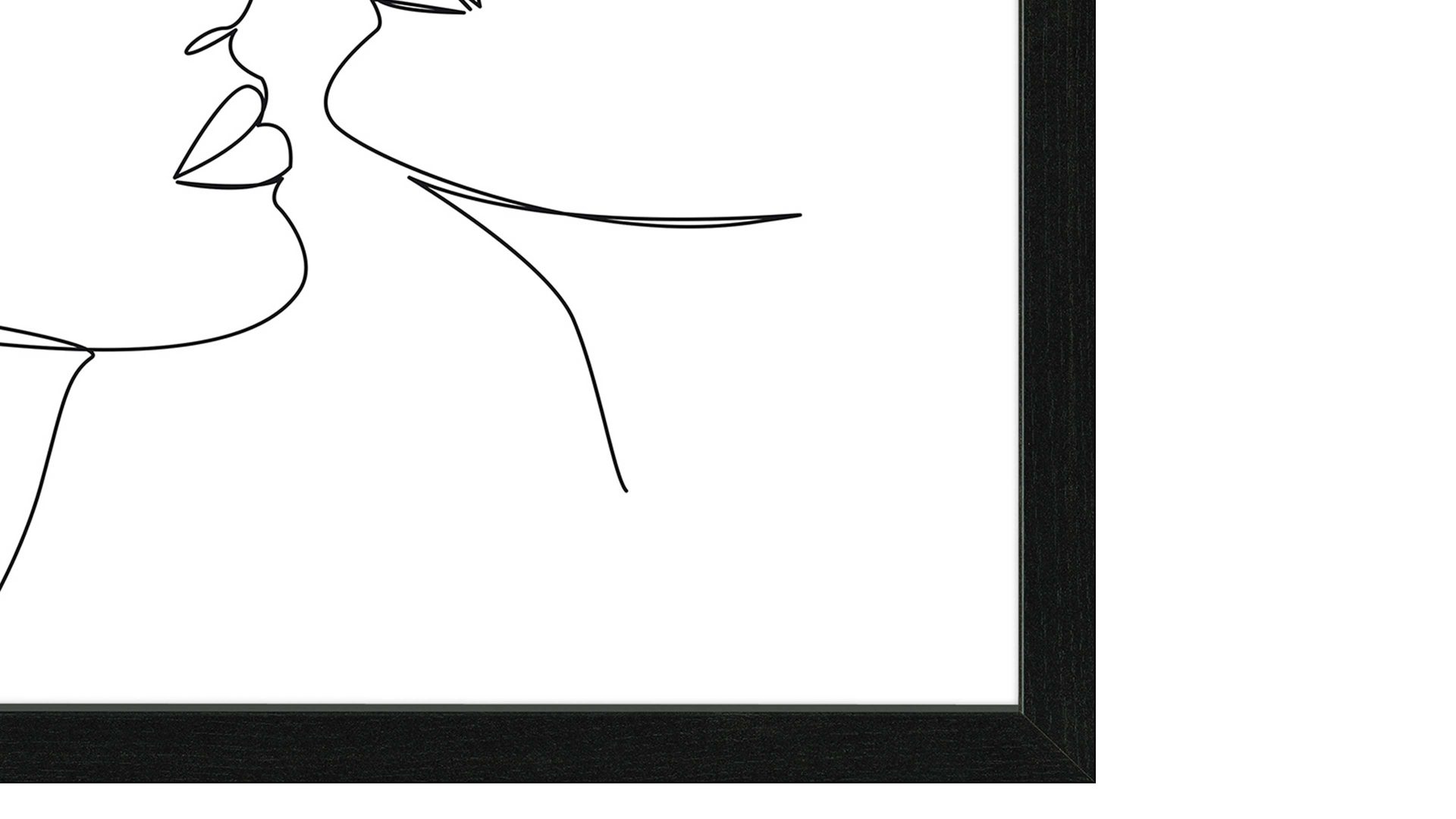 Kunstdruck Pro®art bilderpalette aus Karton / Papier / Pappe in Weiß PRO®ART Kunstdruck Line Art Faces V Weiß & Schwarz - ca. 35 x 35 cm