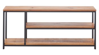 Regal WOODS & TRENDS aus Holz in Holzfarben WOODS & TRENDS Vintage-Dining - Lowboard-Regal Balkeneiche & geschwärztes Roheisen – Länge ca. 135 cm