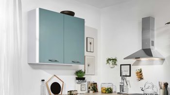 Einbauküche Pino aus Holz in Holzfarben pino Einbauküche inklusive Einbaugeräte Katthult Pinie & Fjordgrün - Stellfläche ca. 185 x 255 cm