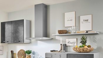 Einbauküche Pino aus Holz in Dunkelgrau pino Einbauküche inklusive Einbaugeräte Graphit- & Lichtgrau - Länge ca. 310 cm