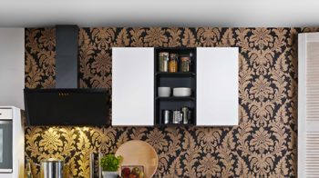 Einbauküche Express küchen aus Holz in Schwarz EXPRESS KÜCHEN Einbauküche Star mit privileg-Geräten Weiß - Länge ca. 335 cm