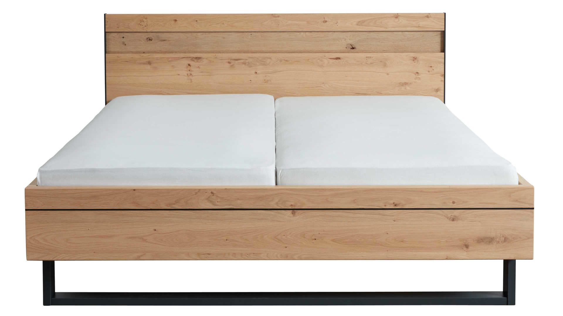 Bettgestell Interliving aus Holz in Holzfarben Interliving Schlafzimmer Serie 1024 – Bettgestell 87238 Kufengestell, Liegefläche ca. 200 x 200 cm - Balkeneiche