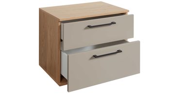 Komplettzimmer Interliving aus Holz in Grau Interliving Schlafzimmer Serie 1024 – Komplettzimmer Design 28, vierteilig - Taupe & Balkeneiche