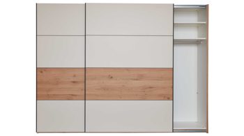 Kleiderschrank Interliving aus Holz in Beige Interliving Schlafzimmer Serie 1024 – Schwebetürenschrank 983006 Design 27,  Sand & Balkeneiche - zwei Türen, Breite ca. 301 cm