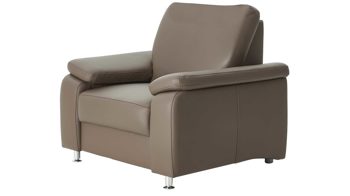 Polstersessel modulmaster aus Leder in Dunkelbraun Modulmaster MM-PN1059 - Polstersessel moccafarbenes Leder Torro & Metallfüße