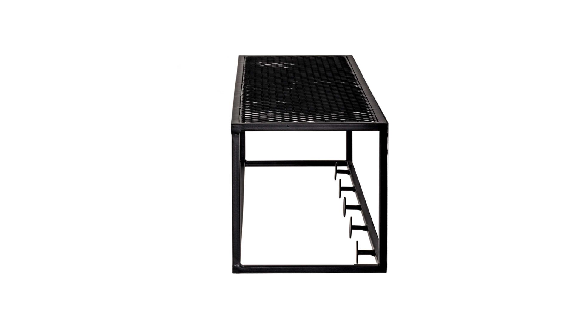 Wandgarderobe Haku aus Metall in Schwarz Wandgarderobe schwarzes Metall - Länge ca. 50 cm