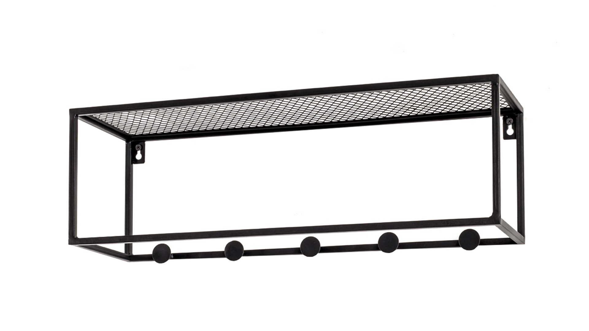 Wandgarderobe Haku aus Metall in Schwarz Wandgarderobe schwarzes Metall - Länge ca. 50 cm