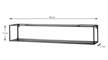 Wandregal Haku aus Metall in Schwarz Wandregal-Set schwarzes Metall - zweiteilig