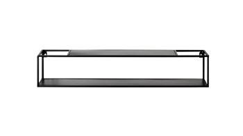 Wandregal Haku aus Metall in Schwarz Wandregal-Set schwarzes Metall - zweiteilig