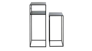 Beistelltisch Haku aus Metall in Schwarz Beistelltisch-Set schwarzes Metall - zweiteilig