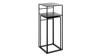 Beistelltisch Haku aus Metall in Schwarz Beistelltisch-Set schwarzes Metall - zweiteilig